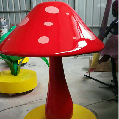 玻璃钢大蘑菇雕塑 户外蘑菇房雕塑 广西工艺品厂